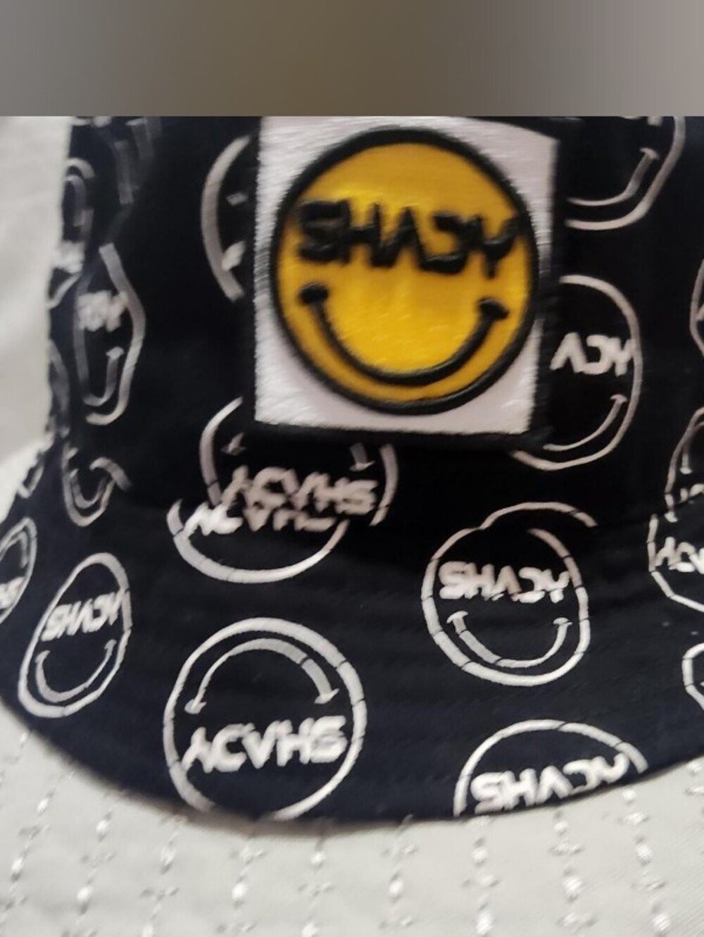 Black Smiley Bucket Hat